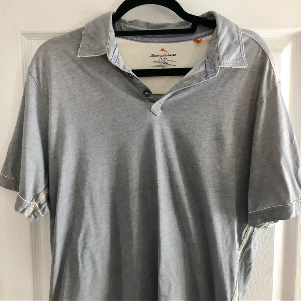 Men’s Tommy Bahama Island Modern Fit SS Polo Gray - Picture 3 of 6